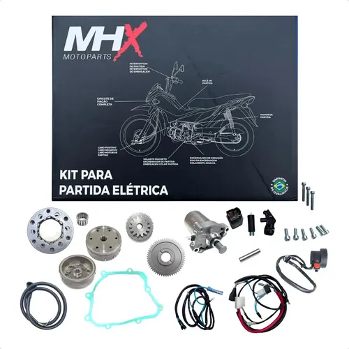 Kit Partida Elétrica Completo Honda Pop 110i MHX Com Manicoto E Interruptor