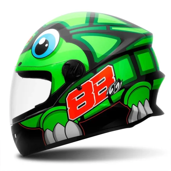 Capacete R8 Turtle Verde Brilhoso Pro Tork