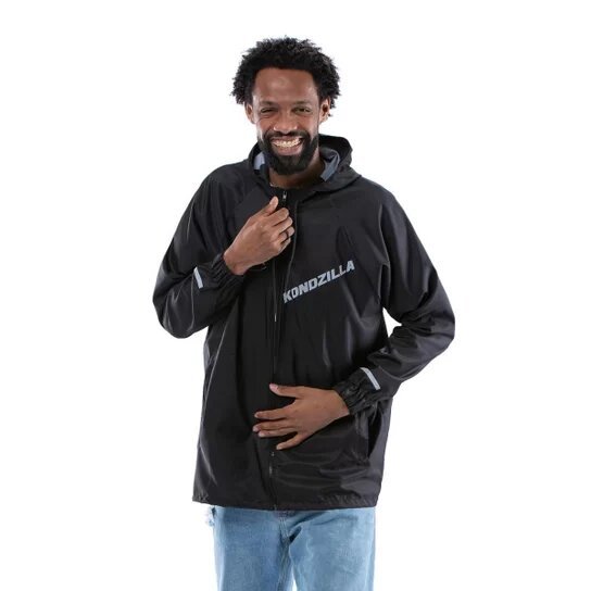 Jaqueta Corta Vento Masculina Kondzilla Preto E Refletiva Pantaneiro