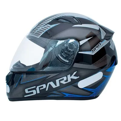 Capacete Spark Spot Preto Fosco com Azul EBF
