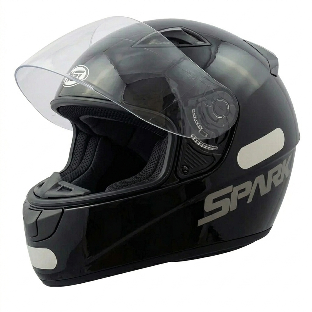 Capacete Spark Solid Preto Brilhoso EBF